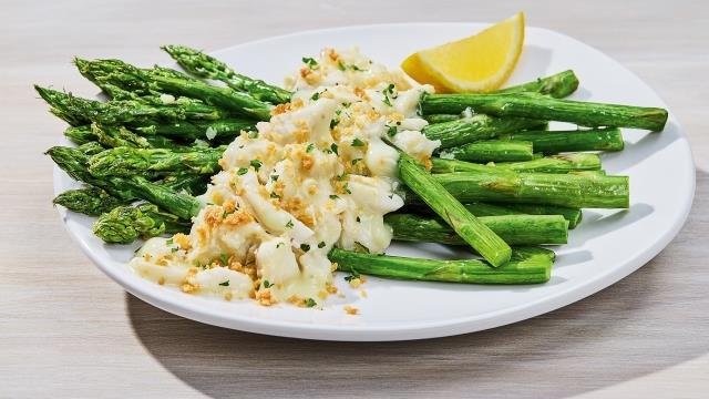 Crab-Topped Asparagus